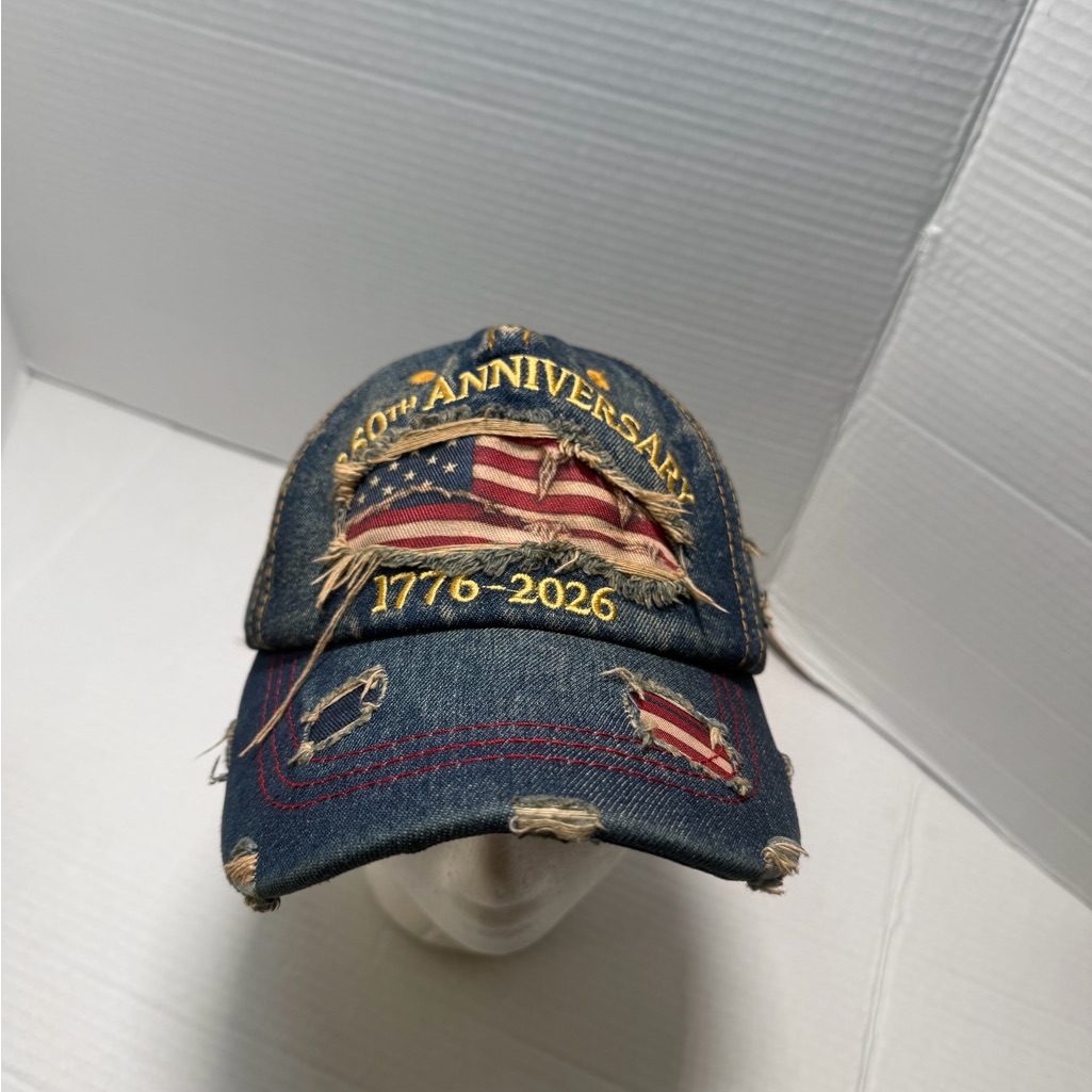 Us 250th Anniversary Hat Denim Baseball Cap Patriotic 17762026 American